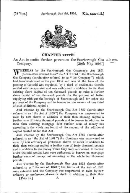 Scarborough Gas Act 1895