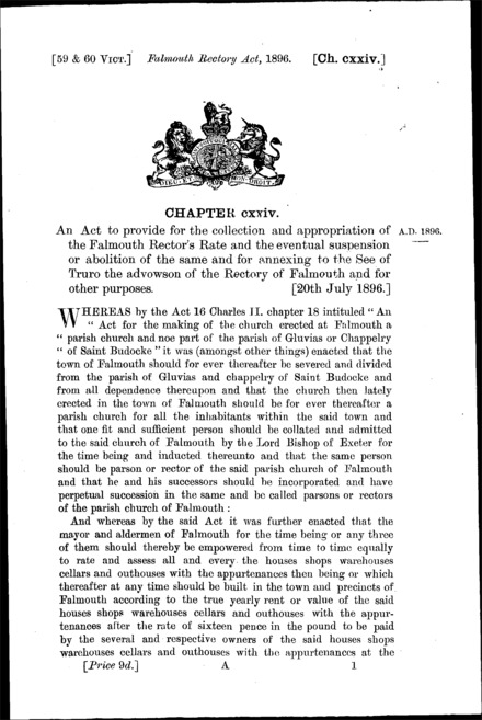 Falmouth Rectory Act 1896