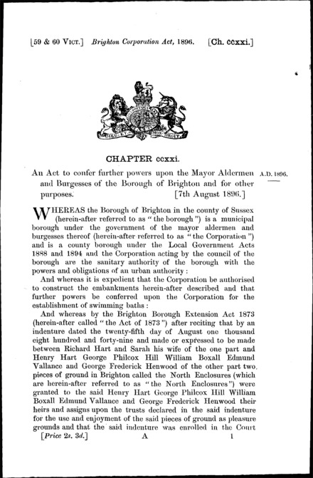 Brighton Corporation Act 1896