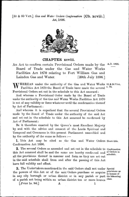 Gas and Water Orders Confirmation Act 1896