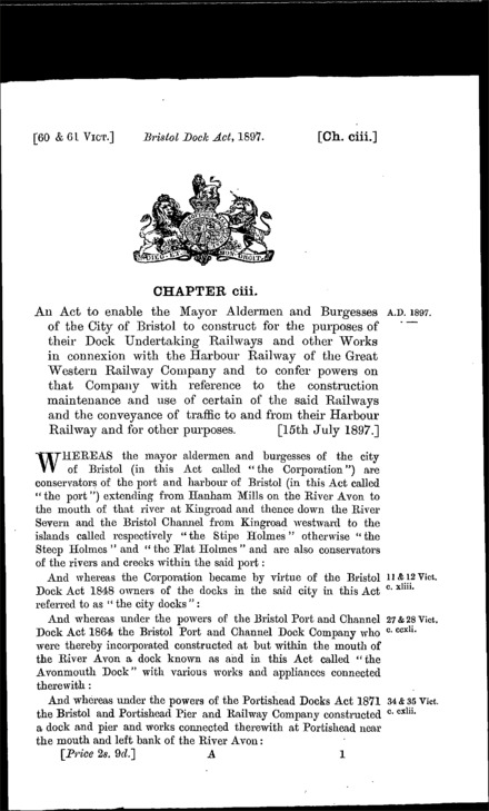 Bristol Dock Act 1897