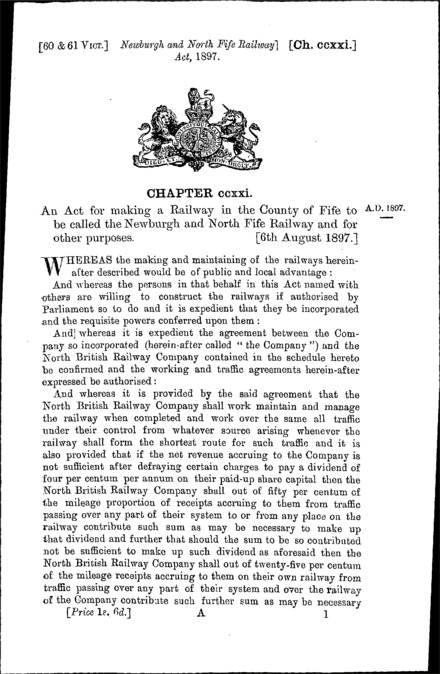 Newburgh and North Fife Railway Act 1897