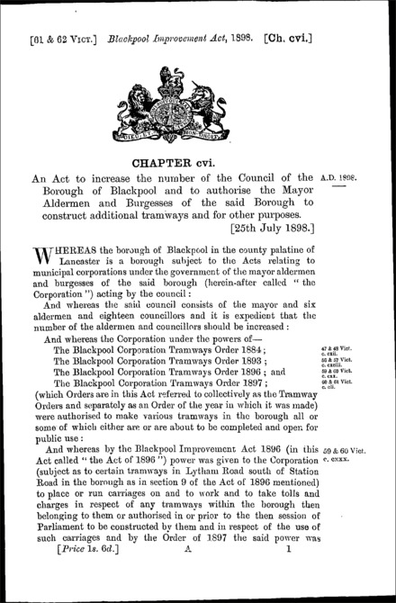 Blackpool Improvement Act 1898