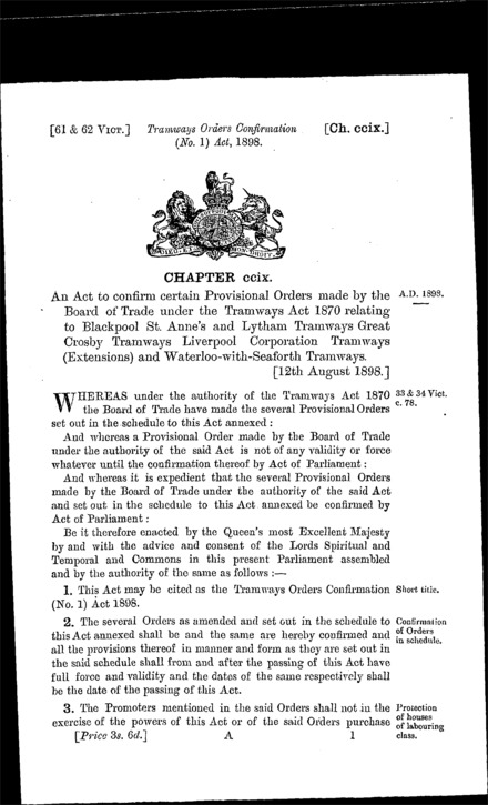 Tramways Orders Confirmation (No. 1) Act 1898