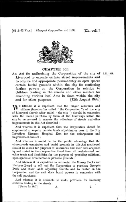 Liverpool Corporation Act 1898