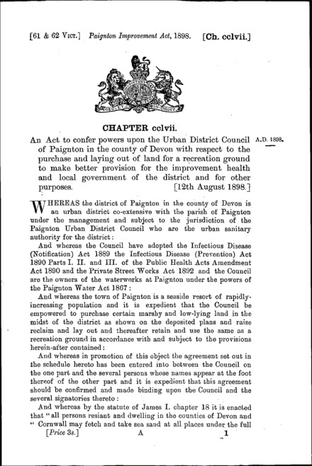 Paignton Improvement Act 1898