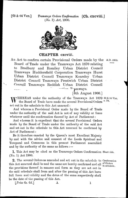 Tramways Orders Confirmation (No. 1) Act 1900