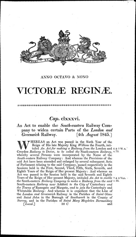 South Eastern Railway Act 1845