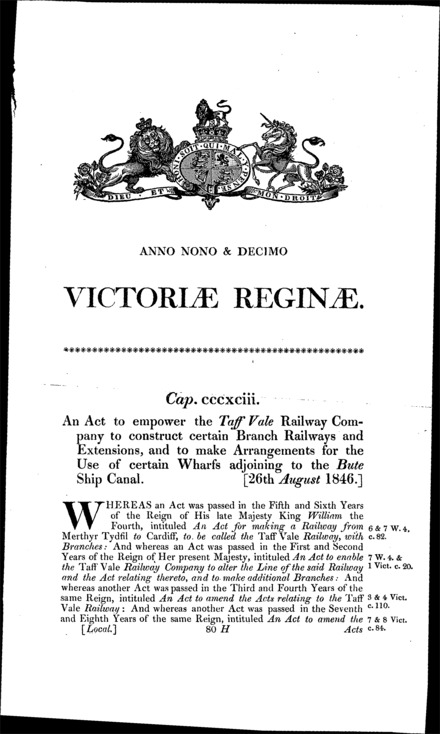 Taff Vale Railway Act 1846