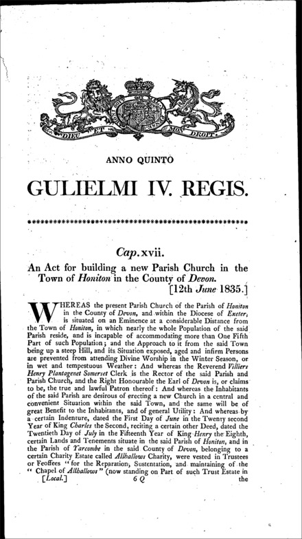 Honiton Parish Church Act 1835