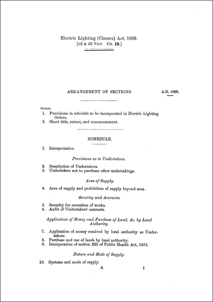 Electric Lighting (Clauses) Act 1899