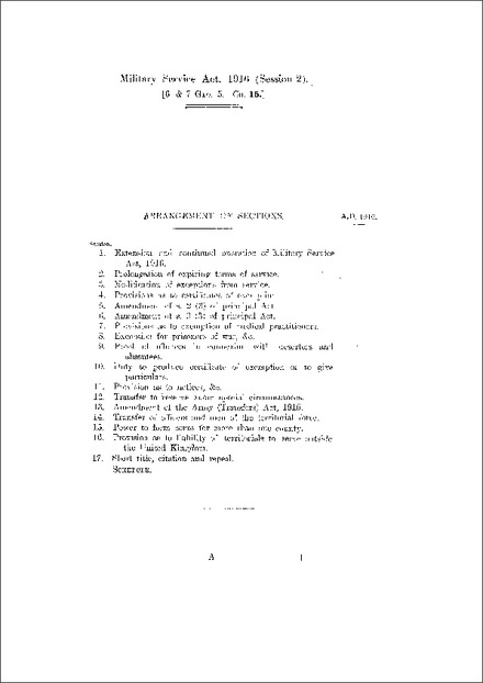 Military Service Act, 1916 (Session 2)