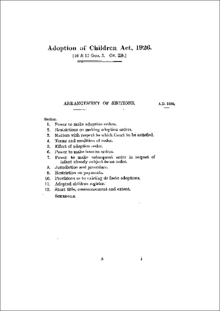 Adoption of Children Act 1926