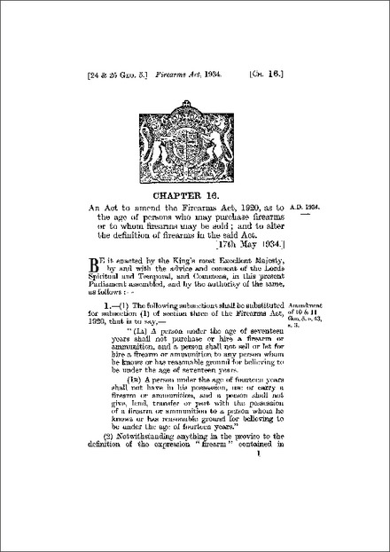 Firearms Act, 1934