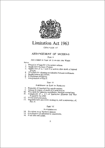 Limitation Act 1963