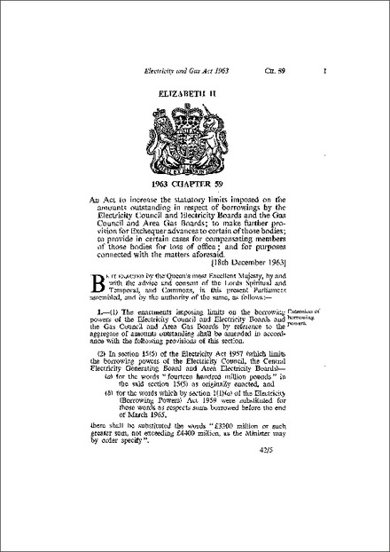 Electricity and Gas Act 1963