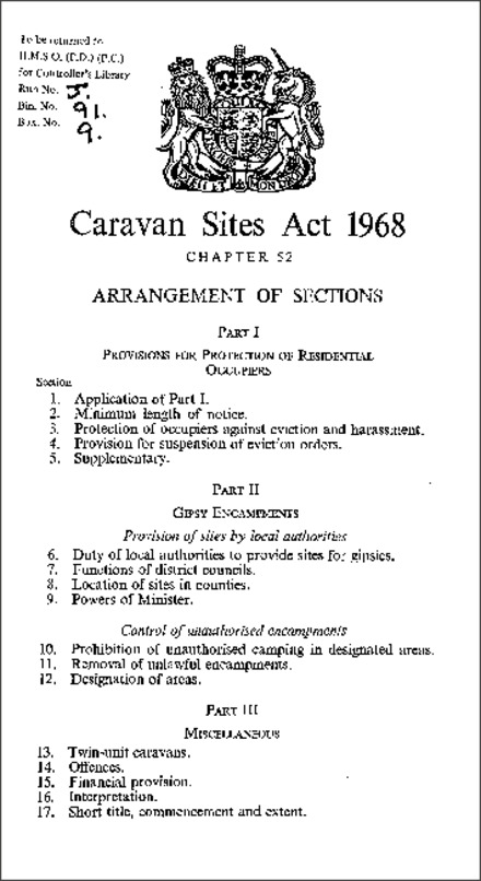 Caravan Sites Act 1968