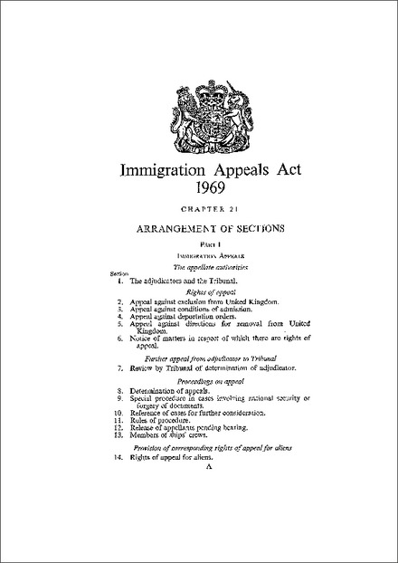 Immigration Appeals Act 1969