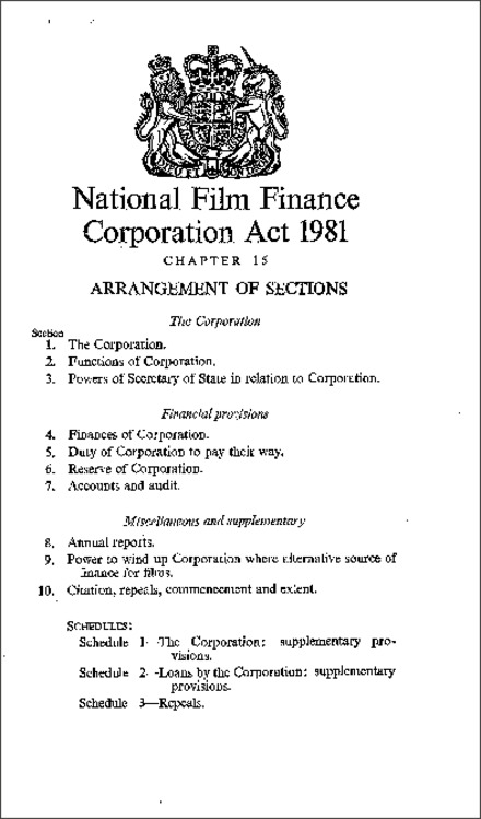 National Film Finance Corporation Act 1981