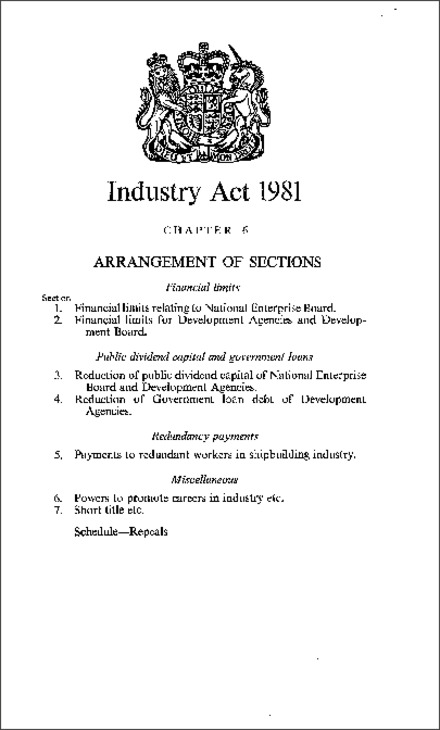Industry Act 1981