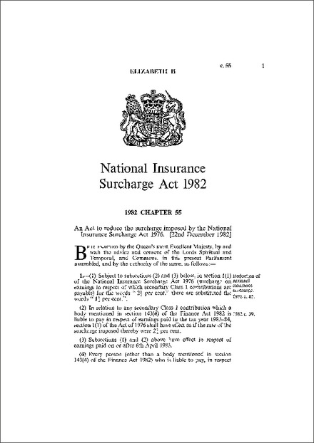 National Insurance Surcharge Act 1982
