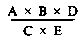 Formula - (A multiply by B multiply by D) divide by (C multiply by E)