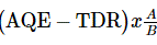 Formula - (AQE minus TDR) multiplied by (A divided by B)