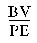 Formula - BV divided by PE