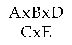 Formula - (A multiplied by B multiplied by D) divided by (C multiplied by E)