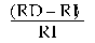 Formula - (RD minus RI) divided by RI