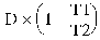 Formula - D multiplied by (1 minus (T1 divided by T2))