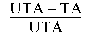 Formula - (UTA minus TA) divided by UTA