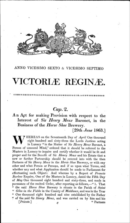 Sir Henry Meux's Estate Act 1863