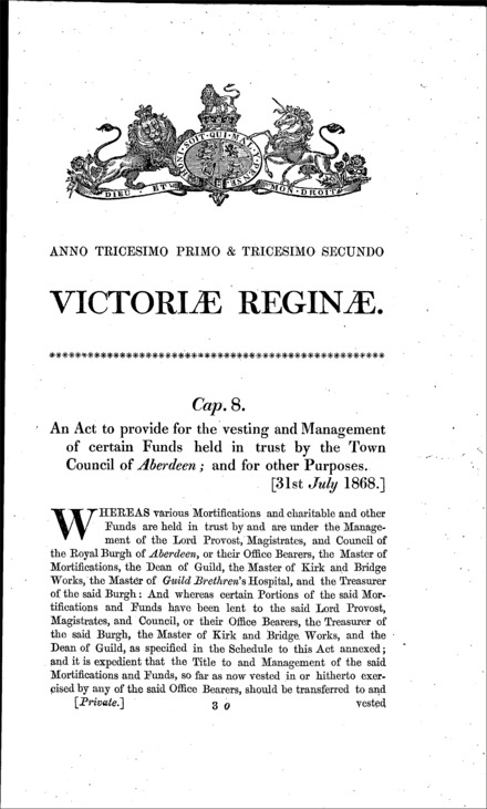 The Aberdeen Town Council Act 1868