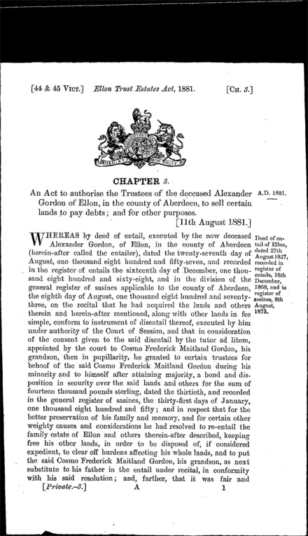 Ellon Trust Estates Act 1881