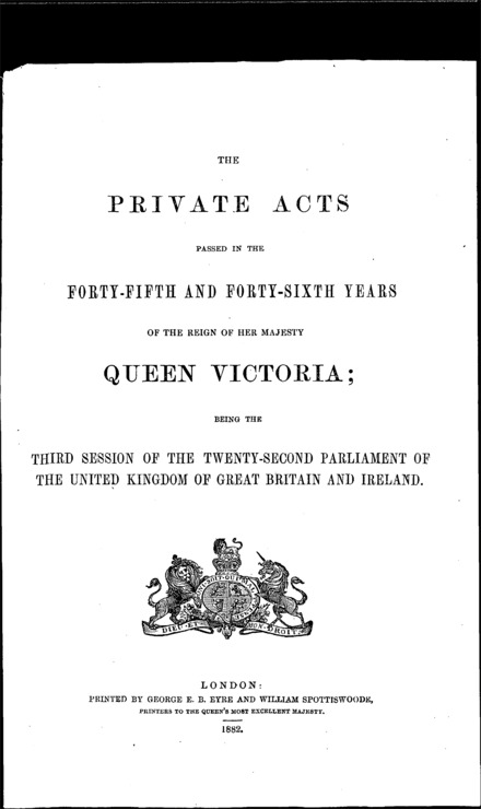 Cyfarthfa Works and Property Act 1882