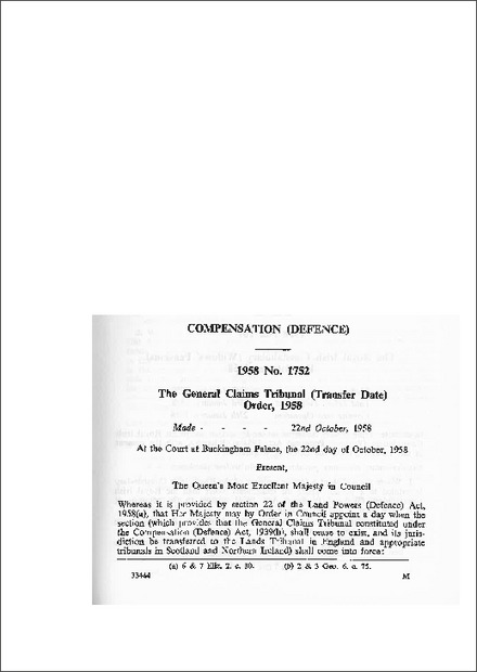 The General Claims Tribunal (Transfer Date) Order, 1958