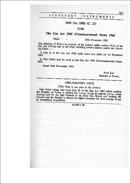 The Gas Act 1965 (Commencement) Order 1965