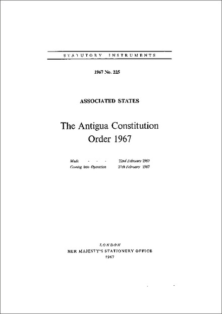 The Antigua Constitution Order 1967