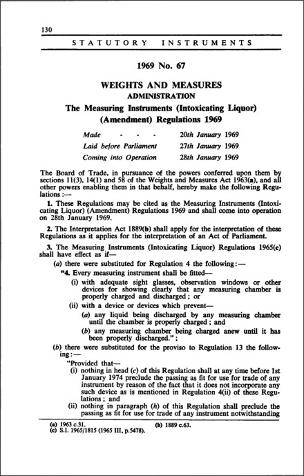 The Measuring Instruments (Intoxicating Liquor) (Amendment) Regulations 1969