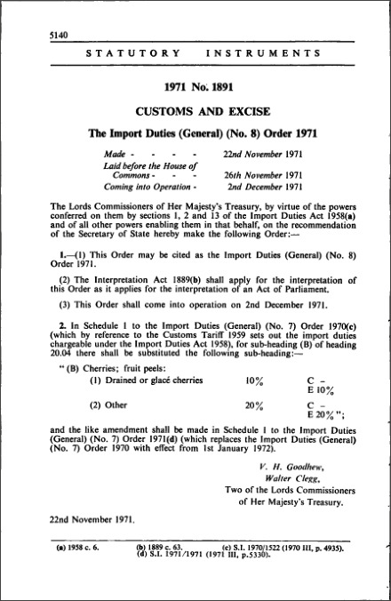 The Import Duties (General) (No. 8) Order 1971