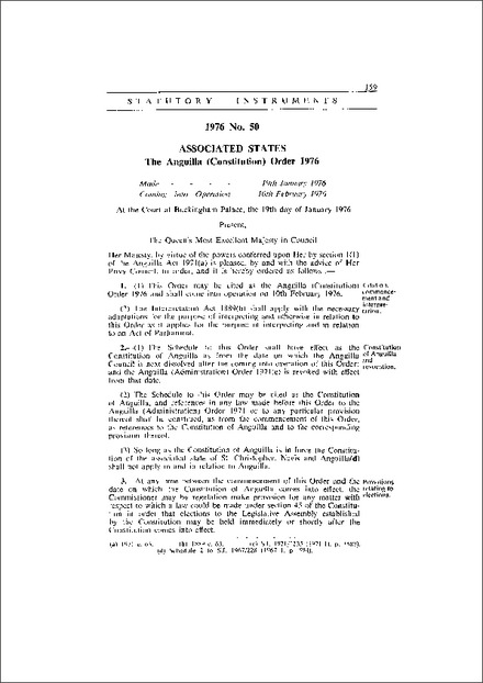 The Anguilla (Constitution) Order 1976