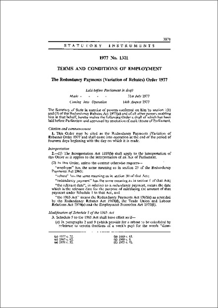 the-redundancy-payments-variation-of-rebates-order-1977