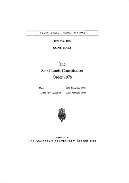 The Saint Lucia Constitution Order 1978