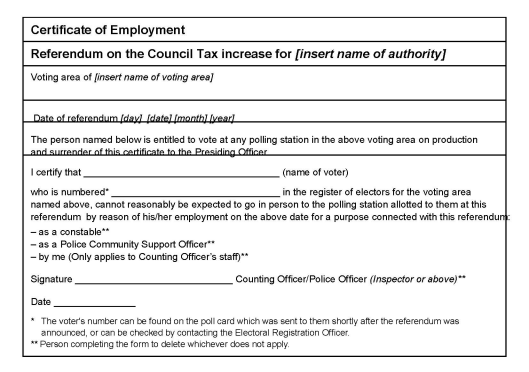 Council tax Form of declaration to be made by the companion of a voter or proxy with disabilities