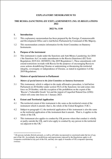 Revised UK Explanatory Memorandum 2