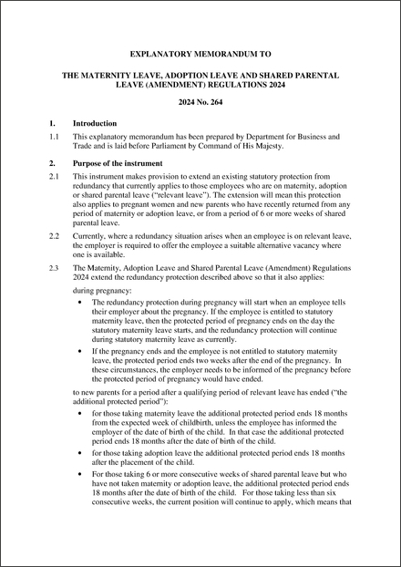UK Explanatory Memorandum 2