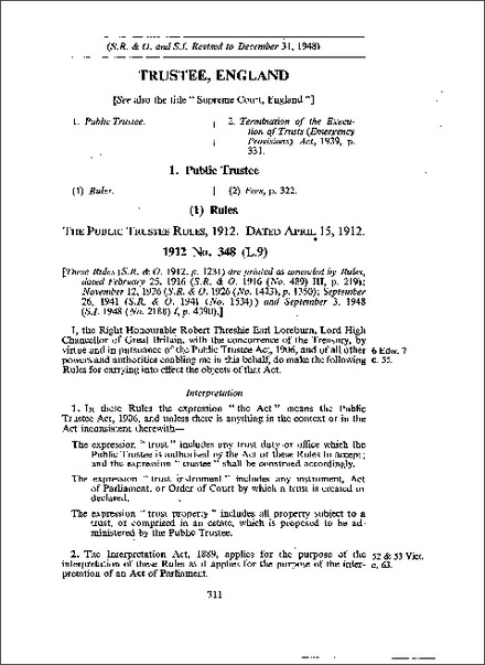 Public Trustee Rules 1912