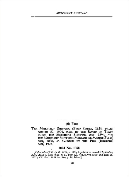 Merchant Shipping (Fees) Order 1924