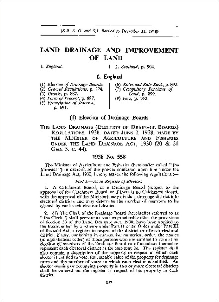 Land Drainage (Election of Drainage Boards) Regulations 1938